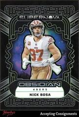 Nick Bosa [Green Electric Etch] #25 Football Cards 2023 Panini Obsidian Supernova Prices