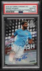 Sergio Aguero [Autograph] Soccer Cards 2019 Topps Chrome UEFA Champions League Footballer Flash Prices