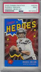 Russell Wilson [Xtra Points Blue] #11 Football Cards 2020 Panini Prestige Heroes Prices