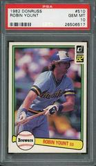 Robin Yount #510 Baseball Cards 1982 Donruss Prices