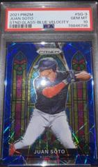 Juan Soto [Blue Velocity] #SG-3 Baseball Cards 2021 Panini Prizm Stained Glass Prices