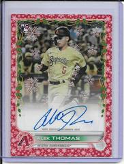 Alek Thomas [Red Metallic] #WHA-AT Baseball Cards 2022 Topps Holiday Autographs Prices