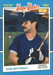 Don Mattingly Baseball Cards 1990 Fleer League Leaders Prices