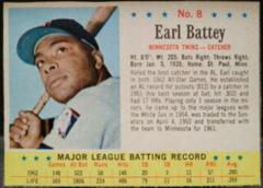 Earl Battey [Hand Cut] #8 Baseball Cards 1963 Post Cereal Prices