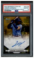 Junior Caminero [Gold] #PA-JCR Baseball Cards 2023 Bowman Sterling Prospect Autograph Prices