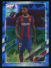 Ansu Fati [Blue] Soccer Cards 2020 Topps Chrome UEFA Champions League Prices