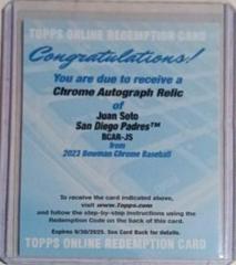 Juan Soto #BCAR-JS Baseball Cards 2023 Bowman Chrome Autograph Relics Prices