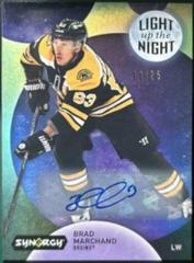 Brad Marchand [Green Autograph] #LN-BM Hockey Cards 2022 Upper Deck Synergy Light Up The Night Prices