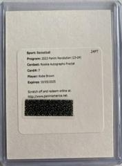 Kobe Brown [Fractal] #7 Basketball Cards 2023 Panini Revolution Rookie Autograph Prices