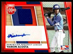 Yairon Acosta [Orange] #DMS-YA Baseball Cards 2022 Panini Elite Extra Edition DPL Material Signatures Prices