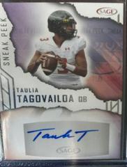 Taulia Tagovailoa Football Cards 2023 Sage Sneak Peek Autographs Prices