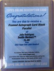 Julio Rodriguez [Black] #FA-JRO Baseball Cards 2022 Topps Gold Label Framed Autographs Prices