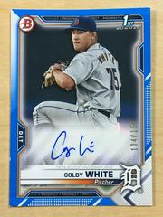 Colby White [Blue] Baseball Cards 2021 Bowman Paper Prospects Autographs Prices