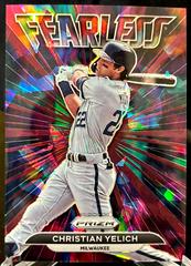 Christian Yelich [Burgundy Cracked Ice Prizm] #FL-7 Baseball Cards 2022 Panini Prizm Fearless Prices