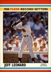 Jeff Leonard Baseball Cards 1988 Fleer Record Setters Prices