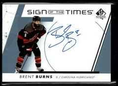 Brent Burns Hockey Cards 2022 SP Authentic Sign of the Times Prices