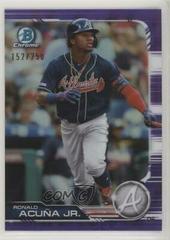 Ronald Acuna Jr. [Purple Refractor] Baseball Cards 2019 Bowman Chrome Prices