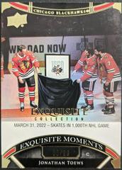 Jonathan Toews [Gold] #ECM-JT Hockey Cards 2022 Upper Deck Black Diamond Exquisite Collection Moments Prices