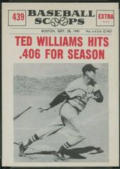 Ted Williams Hits [.406 for Season] #439 Baseball Cards 1961 NU Card Scoops Prices