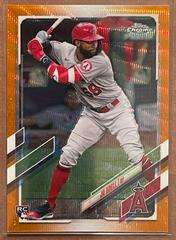 Jo Adell [Orange Wave Refractor] Baseball Cards 2021 Topps Chrome Prices