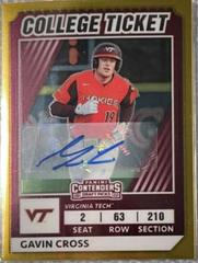 Gavin Cross [Signature] #2 Baseball Cards 2022 Panini Elite Extra Edition College Tickets Optic Prices