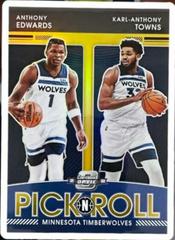 Karl Anthony Towns, Anthony Edwards [Gold] #10 Basketball Cards 2021 Panini Contenders Optic Pick n Roll Prices