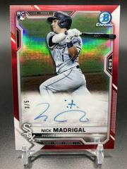 Nick Madrigal [Red Refractor] #CRA-NM Baseball Cards 2021 Bowman Chrome Rookie Autographs Prices