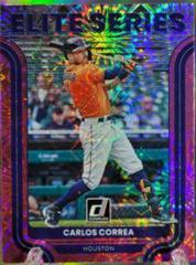 Carlos Correa [Pink Fireworks] #ES-5 Baseball Cards 2022 Panini Donruss Elite Series Prices