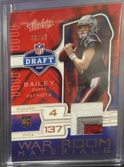 Bailey Zappe [Gold] Football Cards 2022 Panini Absolute War Room Materials Prices