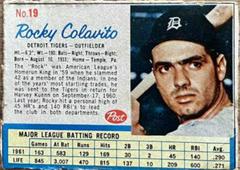 Rocky Colavito [Hand Cut] #19 Baseball Cards 1962 Post Cereal Prices