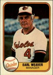 Earl Weaver #178 Baseball Cards 1981 Fleer Prices