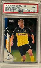 Erling Haaland [Blue Bubbles Refractor] #74 Soccer Cards 2019 Topps Chrome UEFA Champions League Prices