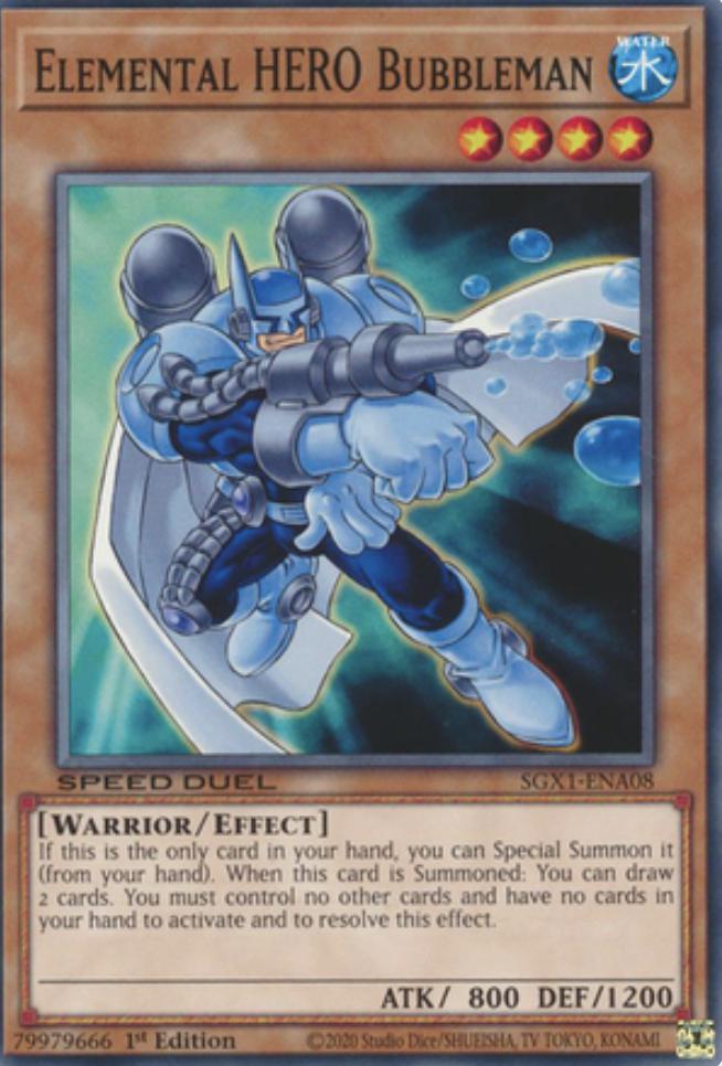 Elemental HERO Bubbleman SGX1-ENA08 YuGiOh Speed Duel GX: Duel Academy Box