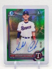 Anthony Gutierrez [Green Refractor] #CPA-AG Baseball Cards 2022 Bowman Chrome Prospect Autographs Prices