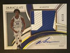 AJ Griffin [Patch Autograph Gold] Basketball Cards 2022 Panini Immaculate Collection Collegiate Prices