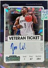 Zion Williamson [Cracked Ice] Basketball Cards 2021 Panini Contenders Veteran Ticket Autograph Prices