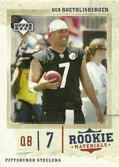 Ben Roethlisberger #69 Football Cards 2005 Upper Deck Rookie Materials Prices