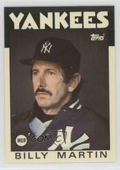Billy Martin #651 Baseball Cards 1986 Topps Tiffany Prices