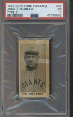 John J. McGraw Baseball Cards 1927 E210 York Caramel Type 1 Prices