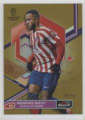 Memphis Depay [Gold] #121 Soccer Cards 2022 Topps Finest UEFA Club Competitions Prices