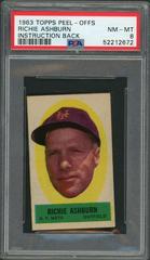 Richie Ashburn [Instruction Back] Baseball Cards 1963 Topps Peel Offs Prices