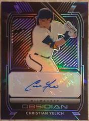 Christian Yelich [Purple] #O-CY Baseball Cards 2021 Panini Chronicles Obsidian Autographs Prices