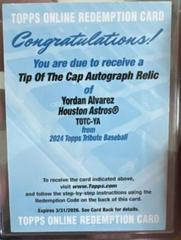 Yordan Alvarez #TOTC-YA Baseball Cards 2024 Topps Tribute Tip of the Cap Autograph Relic Prices