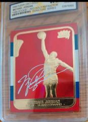 Michael Jordan [86 Rookie, Red Holo, White Signature] Basketball Cards 1998 Fleer 23KT Gold Prices