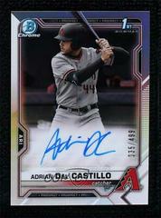Adrian Del Castillo [Refractor] Baseball Cards 2021 Bowman Draft Pick Chrome Autographs Prices