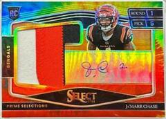 Ja'Marr Chase [Tie Dye] #PS-JCH Football Cards 2021 Panini Select Prime Selections Signatures Prices