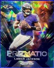 Lamar Jackson [Green Ice] #12 Football Cards 2023 Panini Prizm Prizmatic Prices