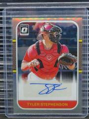 Tyler Stephenson [Holo] #RS87-TS Baseball Cards 2021 Panini Donruss Optic Retro 1987 Signatures Prices