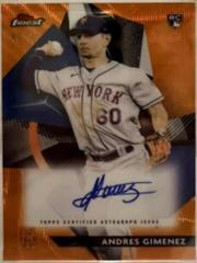 Andres Gimenez [Orange Wave Refractor] #FA-AG Baseball Cards 2021 Topps Finest Autographs Prices