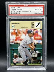 Derek Jeter [Beige] #10 Baseball Cards 2005 Leaf Sportscaster Prices